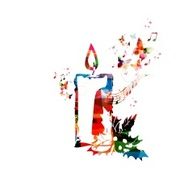 Colorful vector candle background with butterflies