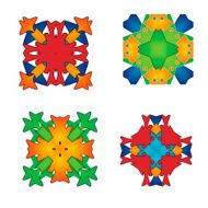 set of abstract flower feminine pattern textiles N3