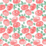 watercolor roses seamless vector pattern N2