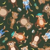 Vector Smiling Monkey Texture