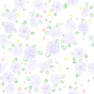 cute watercolor flowers seamless vector pattern N9