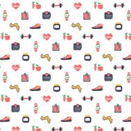 Fitness icons pattern design N2