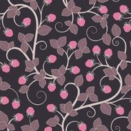 Seamless floral background with raspberry