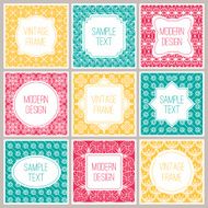 Set of graphic design frames for logo and badges Abstract