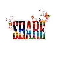Colorful vector SHARE background with butterflies