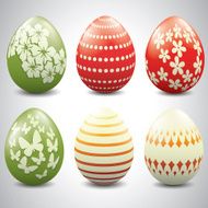 Set of six Easter eggs
