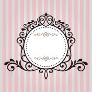 Vintage frame on stripe background