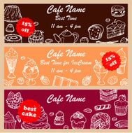 Set discount fliers for cafe and restaurants N2