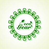 Save Nature concept with leaf and gear- vector illustration