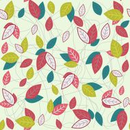 Pattern with colorful leaves