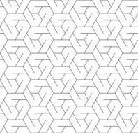 Black and white geometric seamless pattern with line hexagon