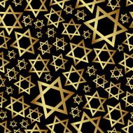 gold star of David dark religion seamless pattern eps10