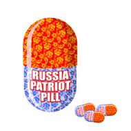 Russian patriotic pill Capsule with national traditional orname