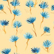 Retro background made of watercolor flowers Vintage hipster seamless pattern N2