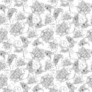 Floral Paisley Pattern Seamless Asian Textile Background N10