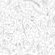 Vector seamless pattern with summer flowers N6