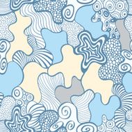 Vector seamless pattern with blue ornament N2