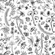 Vector seamless pattern with summer flowers N10