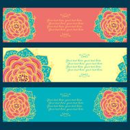 Set of three abstract floral banners