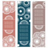 Set of three abstract floral banners N2