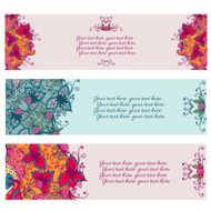 Set of three abstract floral banners N4