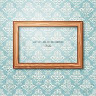 Wooden frame on the wall Vintage background
