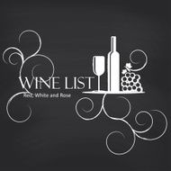 Wine list on blackboard background