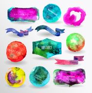 Set of watercolor label