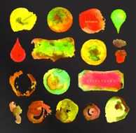 Set of watercolor label N2