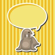 animal sea lion cartoon theme elements N2