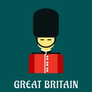 Queen guard soldier flat icon