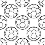 Football or soccer balls outlines seamless pattern