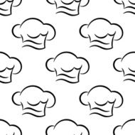 Chef or cook caps seamless outline pattern