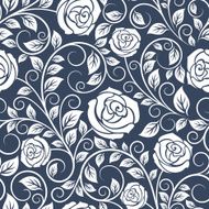 Seamless pattern of white roses
