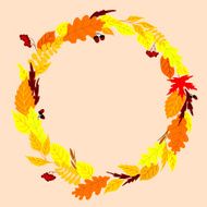 Round frame with autumn leaves N2