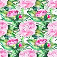 Watercolor camellia pattern