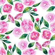 Watercolor camellia pattern N2