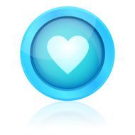 Blue vector heart button