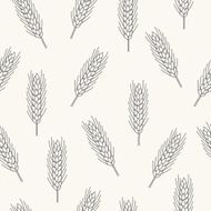 Seamless pattern with wheat