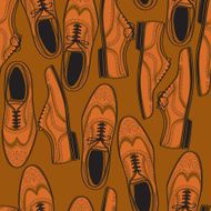 Seamless pattern with brogues N2