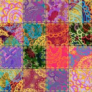 Infinite ornament from pieces of patchwork style N2