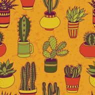 Succulents garden - seamless pattern