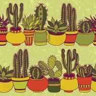 Succulents garden - seamless pattern N2