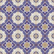 Gorgeous seamless patchwork pattern from colorful Moroccan tiles ornaments N7