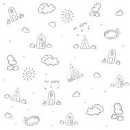 Houses Vector pattern N2