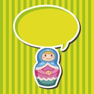 Matryoshka Russian traditional wooden doll vector pattern el N148