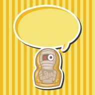 Matryoshka Russian traditional wooden doll vector pattern el N149