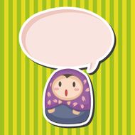 Matryoshka Russian traditional wooden doll vector pattern el N150