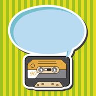 Audiotape theme elements vector eps N94