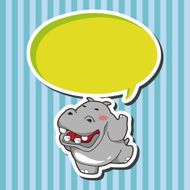 animal hippo cartoon theme elements N10